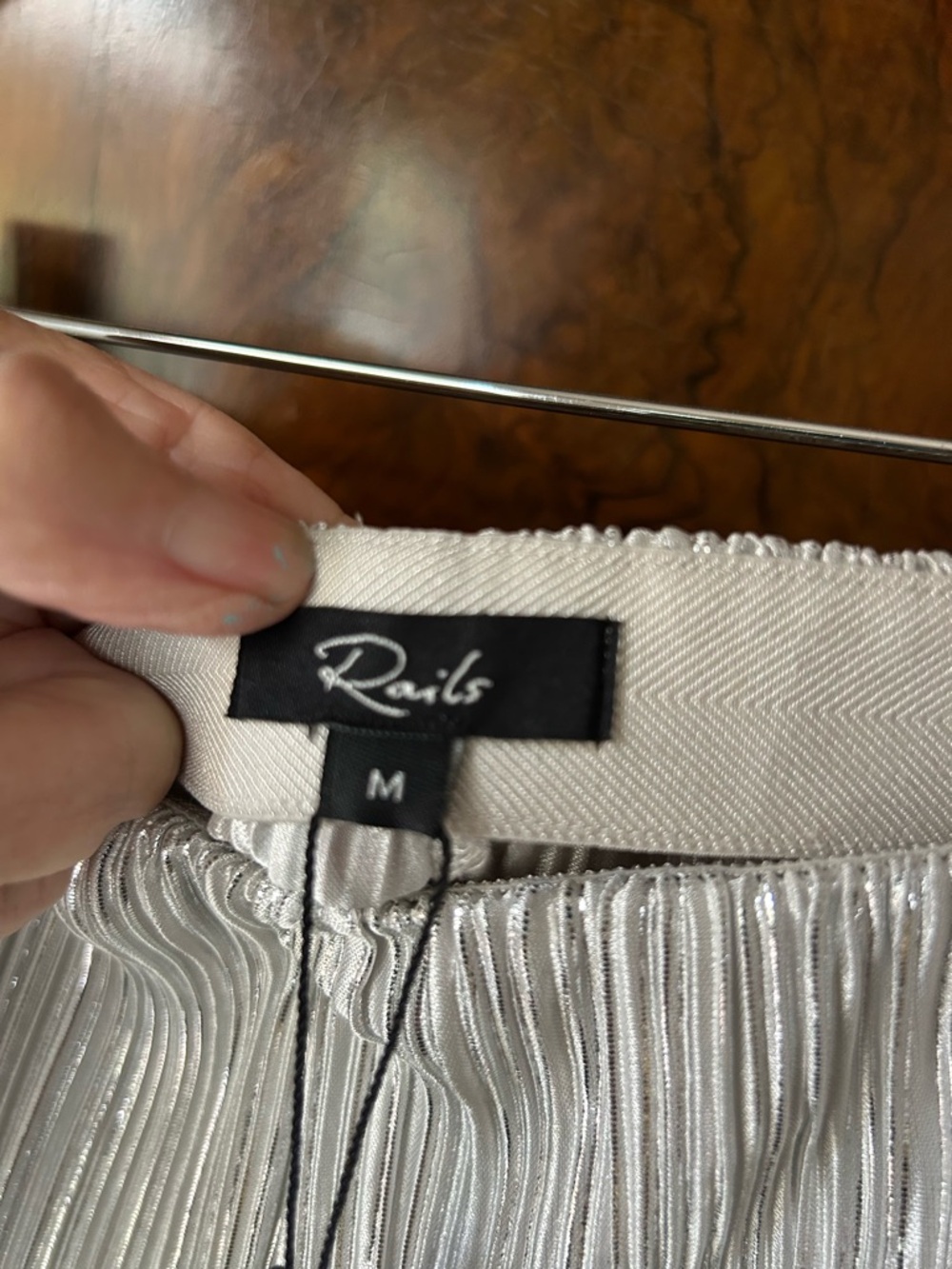 Rails Metallic Silver Crinkle Rowan Frost Pant sz M - Picture 4 of 6